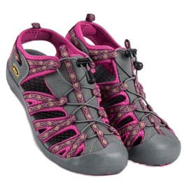 American Club Stängda amerikanska sandaler purpur grå 1