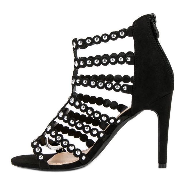 Svarta sandaler på hög klack 2