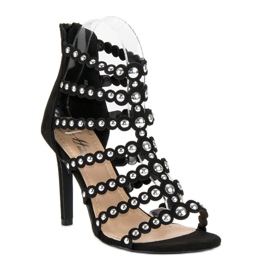 Svarta sandaler på hög klack 1