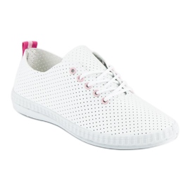 Genombrutna mckeylor sneakers vit rosa 1