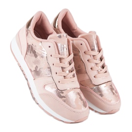 Rosa sneakers med snörning 1