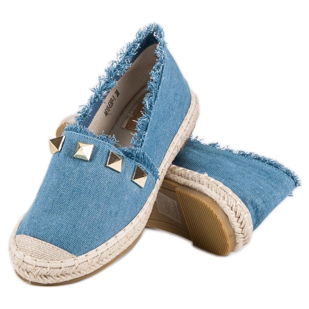Bestelle Denim espadrillos med strass blå 2