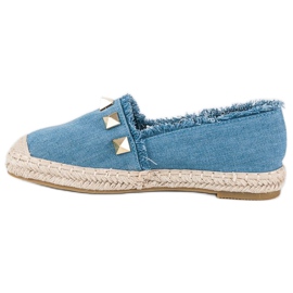 Bestelle Denim espadrillos med strass blå 1