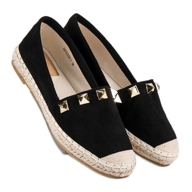 Bestelle Svarta espadrillor med strass 1