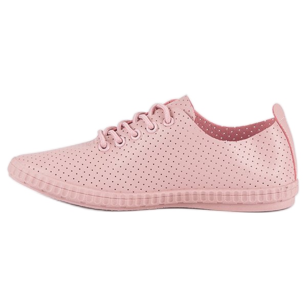 Rosa Sneakers Med Genombrutna 1