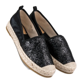 Coura Svarta espadrillor med glitter 1