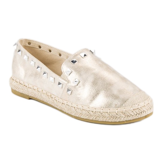 Forever Folie Guld espadrillor med nitar gyllene 1