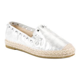 Forever Folie Silver espadrillor med nitar grå 1