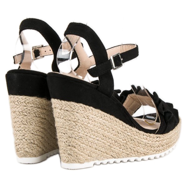 Bello Star Svarta espadrillesandaler 1