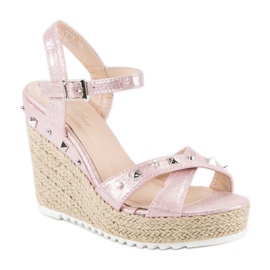 Bello Star Kil espadrillor med strass rosa 1