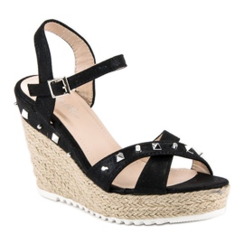 Bello Star Kil espadrillor med strass svart 1