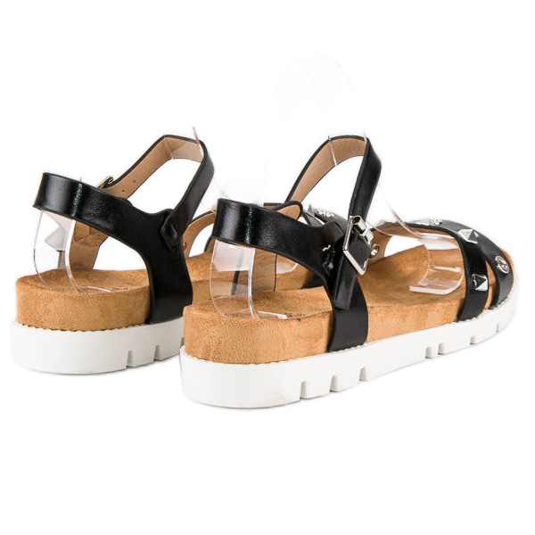 Forever Folie Svarta sandaler med strass 1