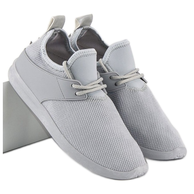 Super Me Gråa textilsneakers 1