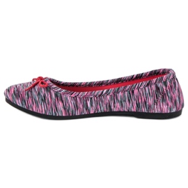 McKey Textil ribbad ballerina grå rosa 1