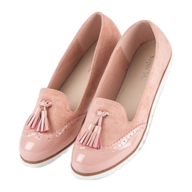 Super Me Rosa mockasiner med fransar 1