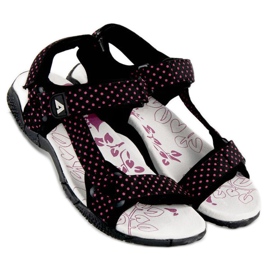 American Club Amerikanska sandaler med kardborreband i textil svart 2