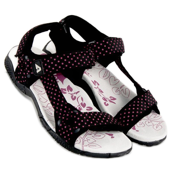 American Club Amerikanska sandaler med kardborreband i textil svart 2