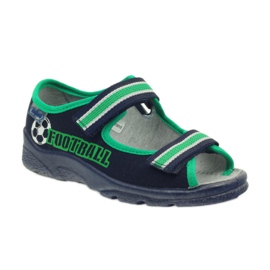 Pojksandaler Befado 969x078 marinblå grön 1
