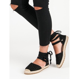 Sweet Shoes Knutna espadrillor svart 2