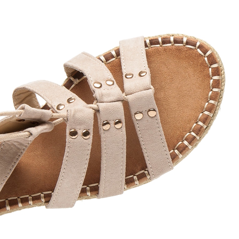 Vices Platta romerska stövlar med bindning brun 1