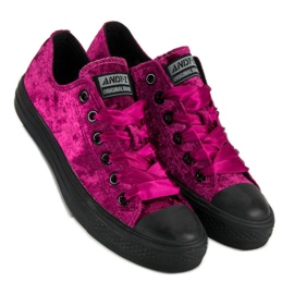 Andy Z Fuchsia velour sneakers rosa 1