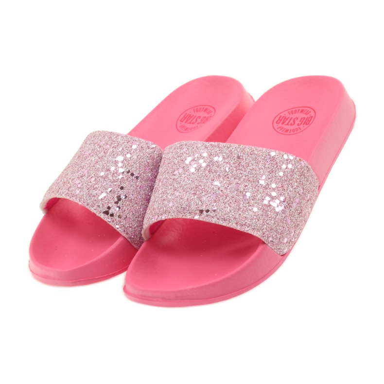 Profilerade tofflor Big Star glitter rosa 5