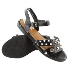 Svarta sandaler på platt sula 99-19 1