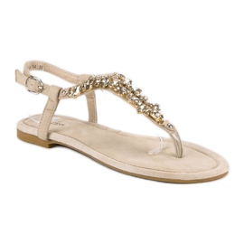 Vices Eleganta platta sandaler skruvstäd brun 1