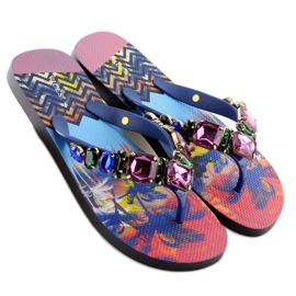 Flipflops med stenar 8250 Blå violett 2