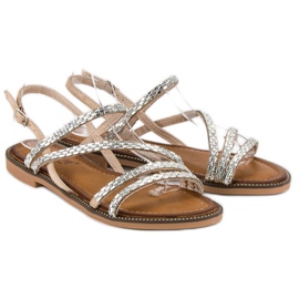 Fama Snygga platta sandaler brun 1