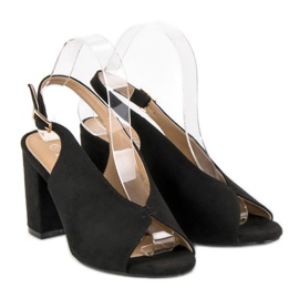 Lovery Snygga högklackade sandaler svart 1