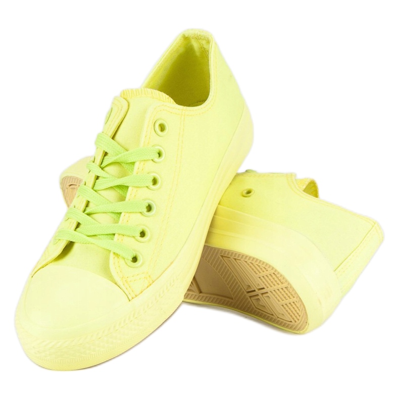 SHELOVET Gula Sneakers På Bindningen 2