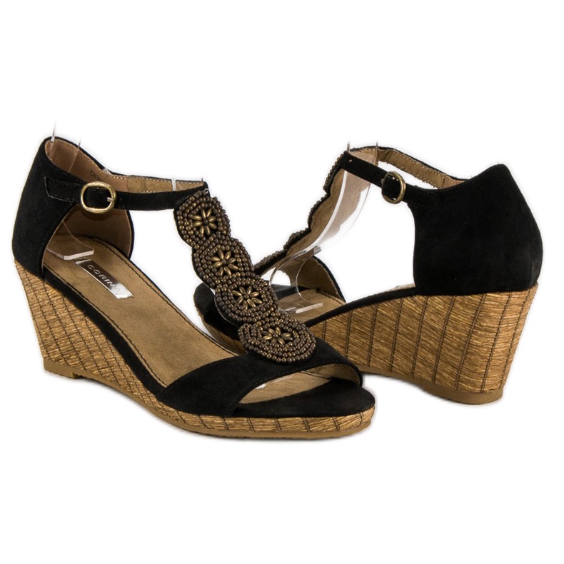 Corina Dekorativa kilasandaler svart 1