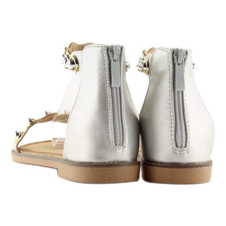 Silver sandaler med ankelfäste VS-376 Silver grå 2