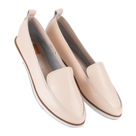 Mazaro Loafers i beige läder 1