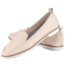 Mazaro Loafers i beige läder 2
