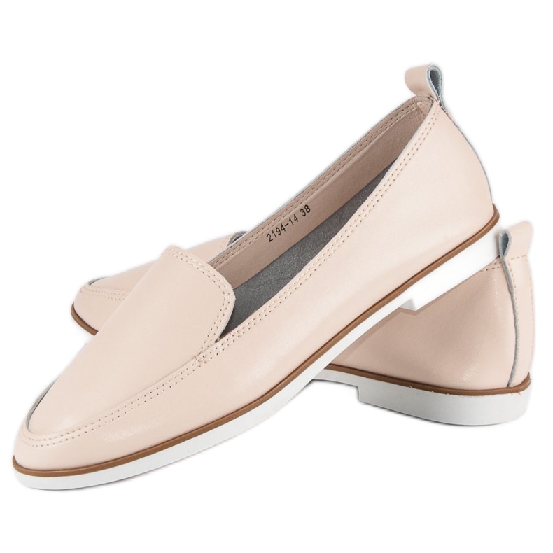 Mazaro Loafers i beige läder 2
