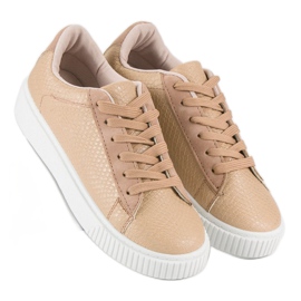 Bruna sneakers med ormtryck 2