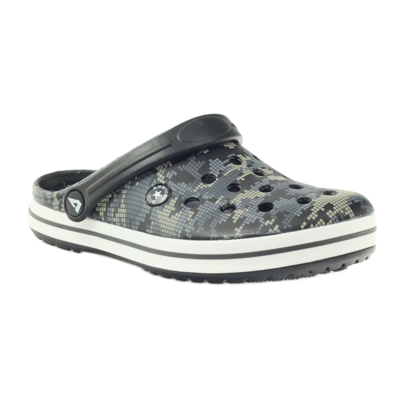 American Club Kroks trånga tofflor camo sandaler svart grå grön 1