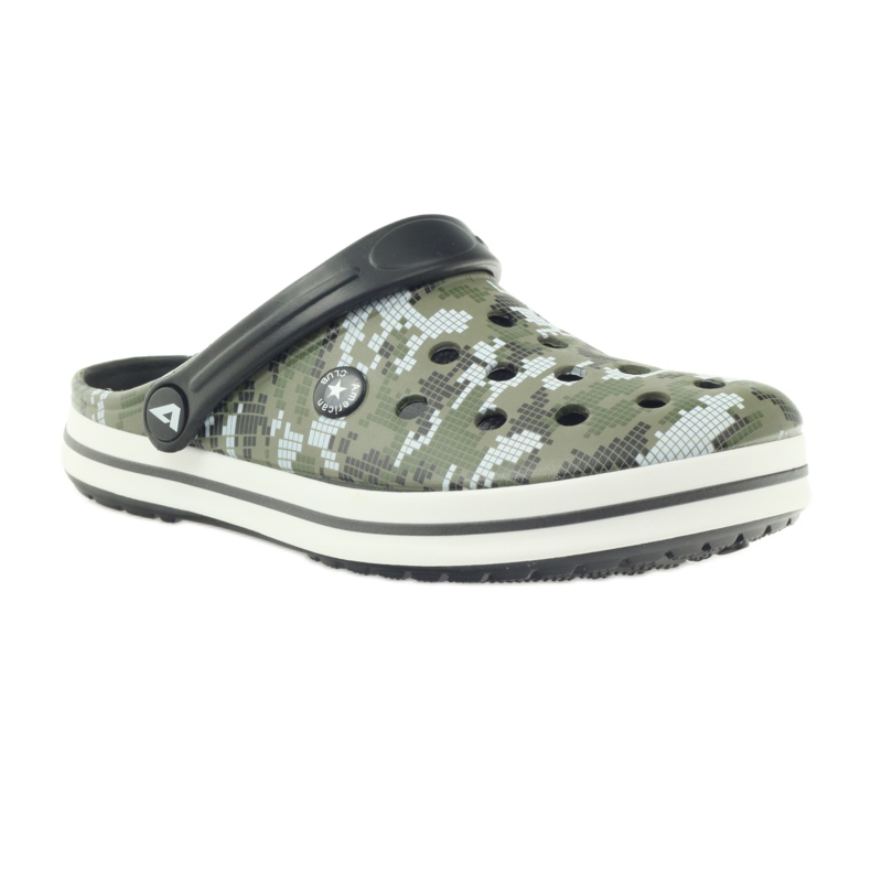American Club Kroks trånga tofflor camo sandaler vit svart grön 1