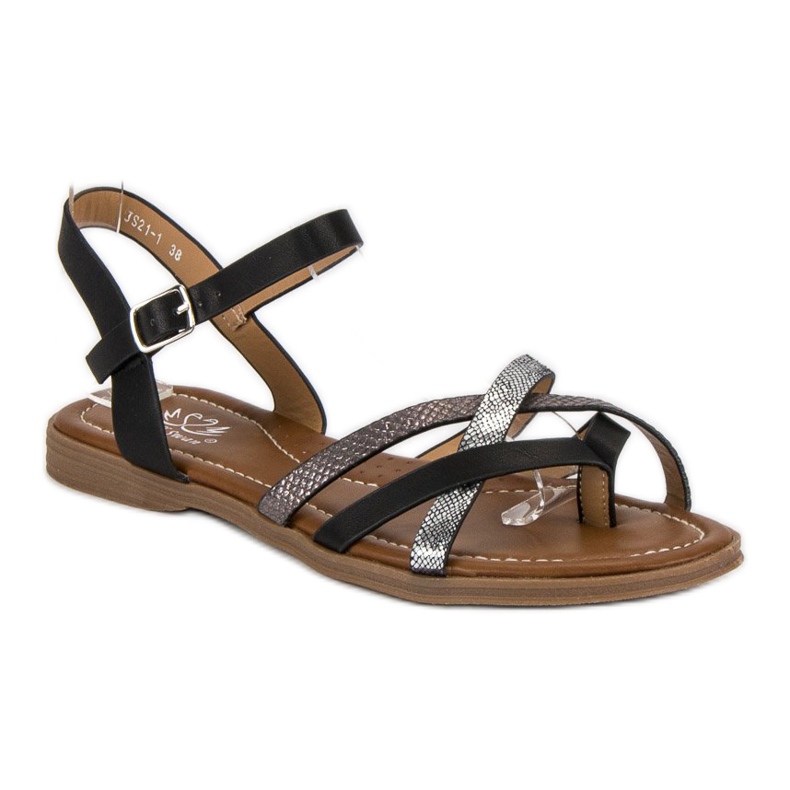 Small Swan Klassiska svarta sandaler grå 1