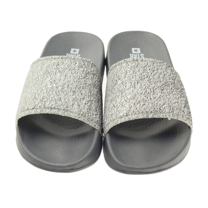 Profilerade tofflor Big Star glitter grå 3