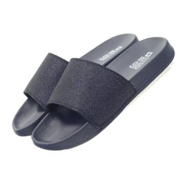 Profilerade tofflor Big Star glitter marinblå 4