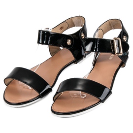 Vices Svarta platta skruvsandaler 1