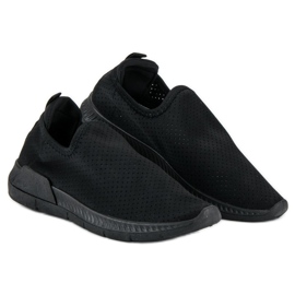 Genombrutna, slip-on sportskor svart 2