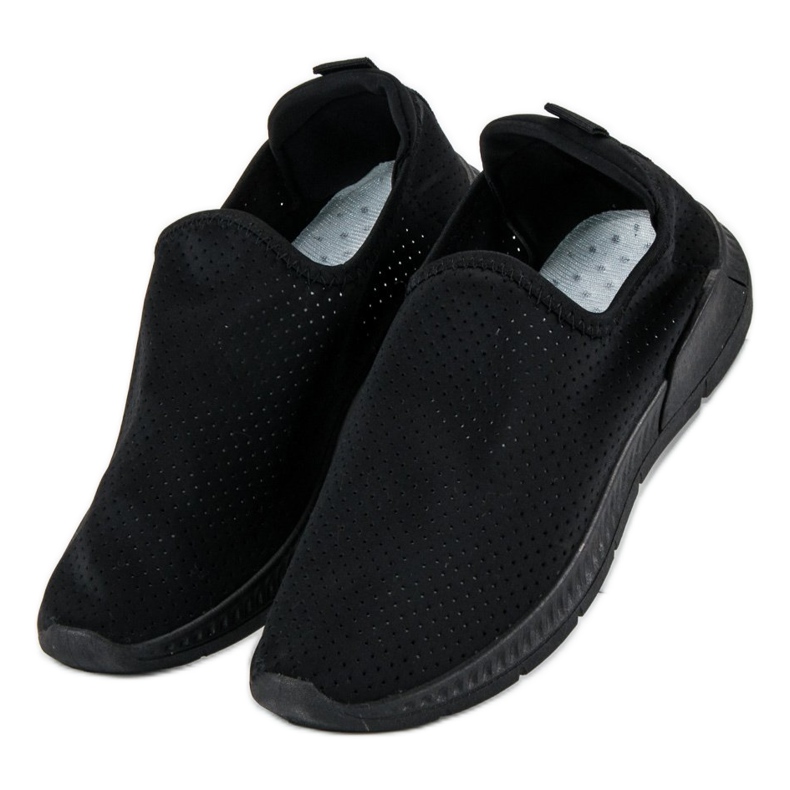 Genombrutna, slip-on sportskor svart 1