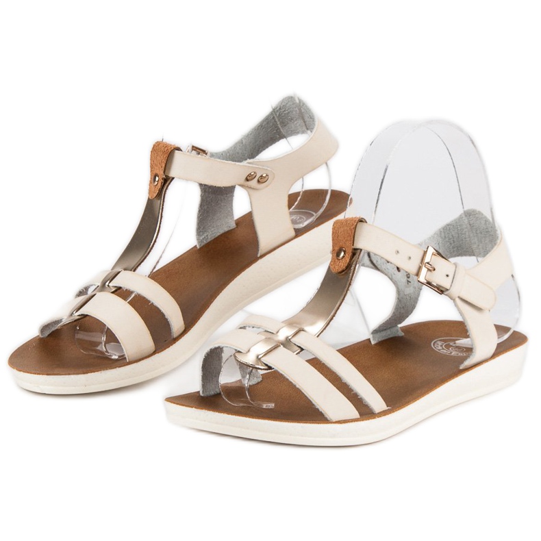 Sandaler fästs med ett spänne brun gul 2