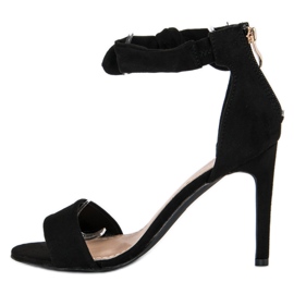 Bestelle Sandaler med dragkedja i mocka svart 1