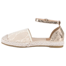 Nio Nio Spets espadrillor brun gul 1