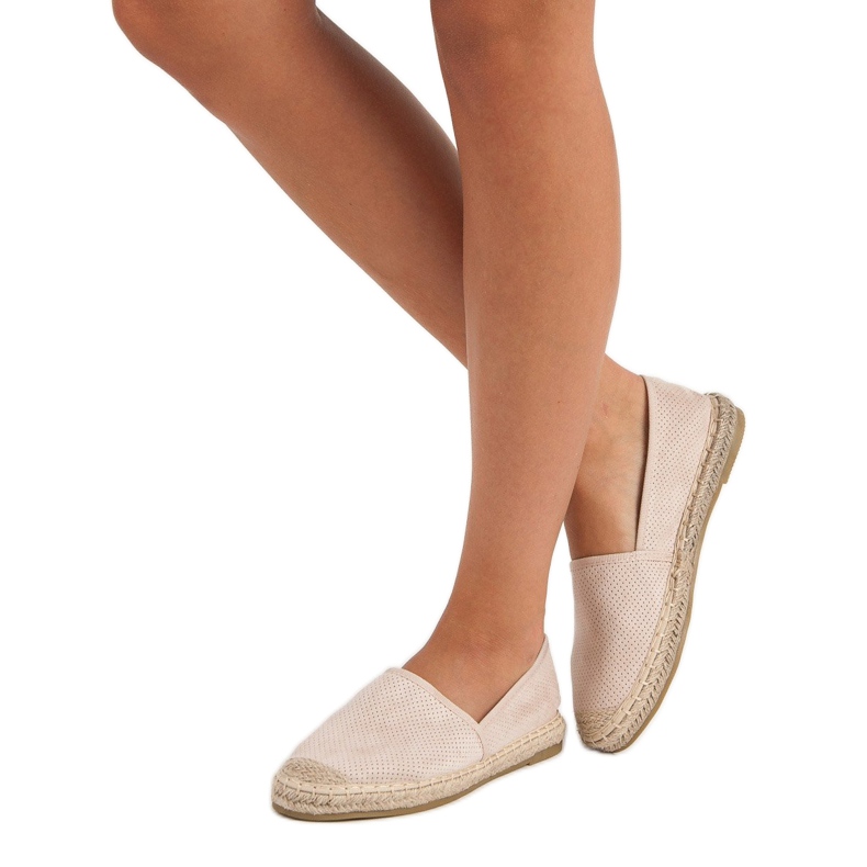 Bestelle Genombrutna beige espadrillor 1